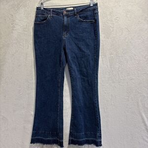 Oliver Logan Jeans Women's Size 30 Jones Mid Rise Flare Raw Hem Slow Denim